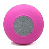 Leegoal Waterproof Wireless Bluetooth Mini Speaker with Suction Cup for Bathroom (Pink)(As shown)