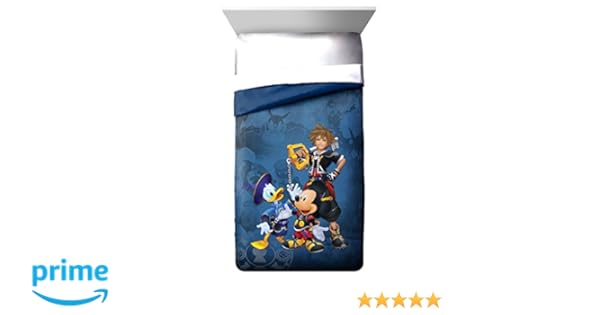 Disney Kingdom Hearts Metal Blue Twin Reversible Comforter With