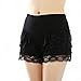 Women's Modal Sexy Lace Tiered Safety Pants Stretchy Slim Underwear Shorts Crochet Leggings Underpants Black
