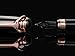 F. Salvatore Fountain Pen Medium Metal Nib Pen and Ink Refill Converter | Excellent Writing and Calligraphy Instrument | Gun Metal Black and Rose Gold Trim and Elegant Design