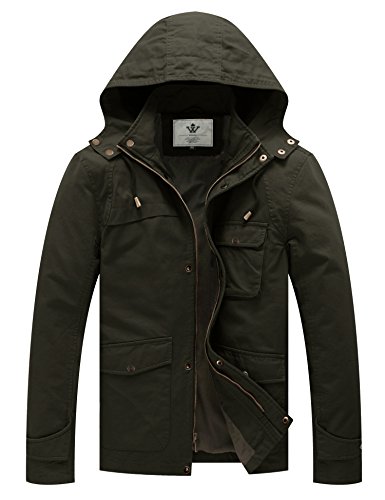 Wenven men s casual tactical coat (army green, m)