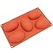 Freshware 5-Cavity Egg Shape Silicone Mold for Soap, Cake, Bread, Cupcake, Cheesecake, Cornbread, Muffin, Brownie, and More
