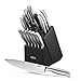 DEIK Classic Stainless Steel with Wooden Block 16 Piece Knife Set