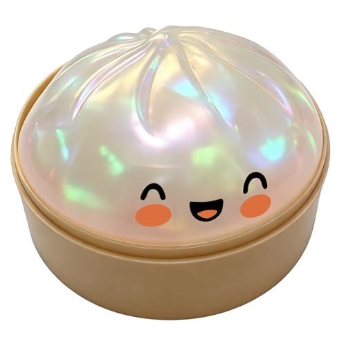 Glitter Dumpling,Large Dumplings Squishy,Mega Rainbow Dumpling Stress Relief Fidget Toy (1, White)