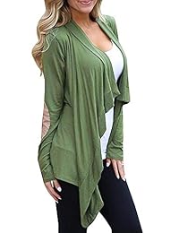 Jeanewpole1 - Parche para mujer, diseño de codo, cuello de manga larga, cuello irregular, abrigo y abrigo