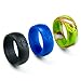 Silicone Wedding Band for Men Set of 3 Jewelry Rings - Anchor Design 9mm Prime Black, Blue & Camo