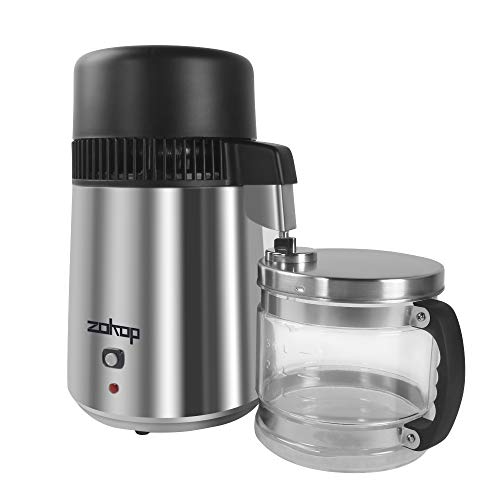 AlwaysPrekit 4L 110V 750W Countertop Water Distiller Machine Fully Upgraded Stainless Steel Home Pure Water Purifier Filter Distilled Water Making Machine White US Plug - Thumbnail 3