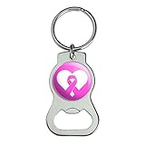 Breast Cancer Awareness Pink Ribbon in Heart Bottle