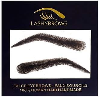 False Eyebrows, INSTABROWS 100% Handmade Human Hair Re-Usable [Up to 3 Months] Beyonce Fake Eyebrows