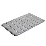 VANRA Bath Mat Bath Rugs Anti-slip Bath Mats Anti-bacterial Non-slip Bathroom Mat Soft Bathmat Bathroom Carpet for Baby Kids Safety with Memory Foam Coral Velvet Fabric 19.7