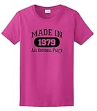 40th Birthday Gift Made 1977 Original Ladies T-Shirt Medium Heliconia