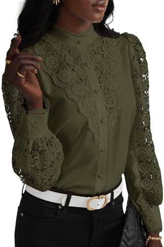 Amazon.com: Classic Retro Pearl Button Women's Flowing Long Sleeve