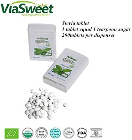 Pack of 200 STEVIA Tablets by VIA SWEET STEVIA, The Sugar Alternative/Replacement