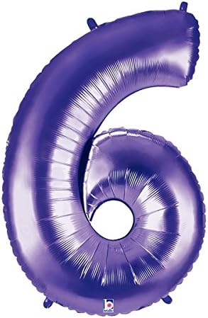 Betallic Megaloon Purple 40" Number '6' Foil Balloon