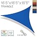 SUNNY GUARD 16'5'' x 16'5'' x 16'5'' Blue Triangle Sun Shade Sail UV Block for Outdoor Patio Garden