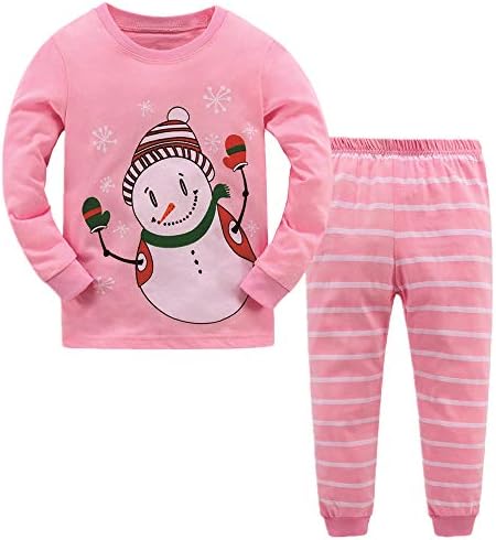 BABSUE Baby Girls Christmas Pyjamas Set Kids Reindeer Costume Winter Long Sleeve Pjs Nightwear Sleepwear for Toddler Boys Childrens
