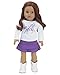 2 Pc. 18 Inch Doll Clothes, White Galloping Horse Tee Shirt & Purple Denim Layered Skirt Perfect for the 18 Inch American Girl Clothes & More! Doll Denim Skirt & Horse T-shirt