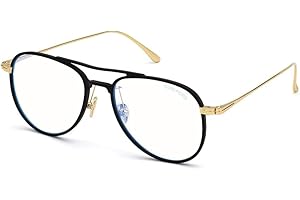 Tom Ford TF5666-B 002 Eyeglasses Matte Black/Yellow Gold Full Rim Optical Frame