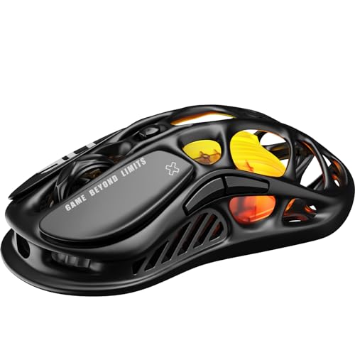 GravaStar Mercury M2 Gaming Mouse - MMO Computer Gaming Mouse with 26,000 dpi Optical Sensor - Lightweight 78g Hollow Design - 5 Programmable Buttons - 5 RGB Modes - Stealth Black