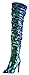 CAMSSOO Women's Fashion Peep Toe Sparkle Sequins Thigh High Over Knee Pupms Heel Christmas Party Dance Boots