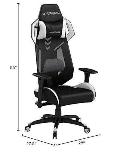 RESPAWN RSP-200 Racing Style Gaming Chair, Leather, White in
