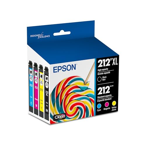 EPSON 212 Claria Ink High Capacity Black & Standard Color Cartridge Combo Pack (T212XL-BCS) Works with WorkForce WF-2830, WF-2850, Expression XP-4100, XP-4105
