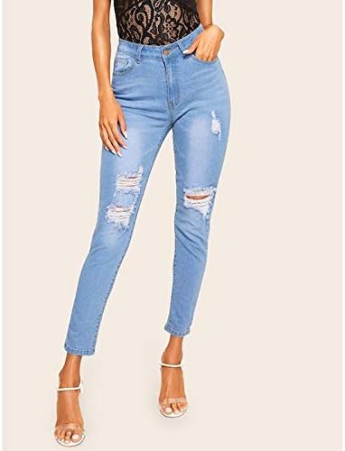 Amazon Co Jp Jiangnijpファッション ストレッチ破れたジーンズ 色 Blue サイズ S ホーム キッチン