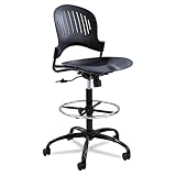 Safco Products 3386BL Zippi Plastic Extended Height Chair, Black