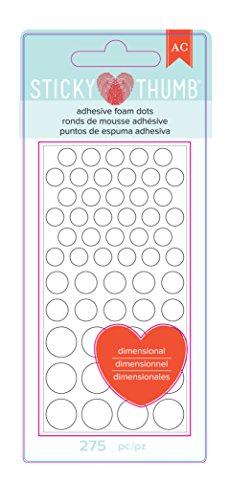 American Crafts 340272 275 Piece Sticky Thumb Dimensional Foam Dots