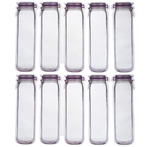 Qingsi 10 Pcs Mason Jar Zipper Bags Snack Sandwich Ziplock Bags Reusable Airtight Seal Storage Bags  - //coolthings.us