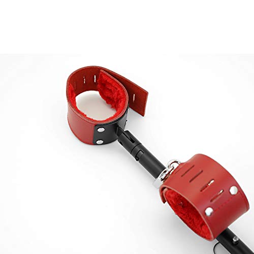 SCARLET KITTEN Exercise Spreader Bar with 4 Adjustable Straps Set, Red and Black