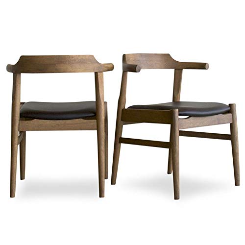 Pemberley Row Kathy Mid Century Dining Chairs with Upholstered Leather