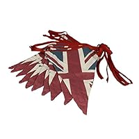 ASVP Shop Vintage British Union Jack Textile Flag Cloth Fabric Bunting Retro Banner UK 16.5 feet Long