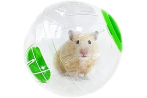WNZQK Hamster Ball 4.92" Crystal Running Ball Guinea Pig Exercise Run-About Fitness Wheels Small Animal Toys Cage Accessories (S, Green B)