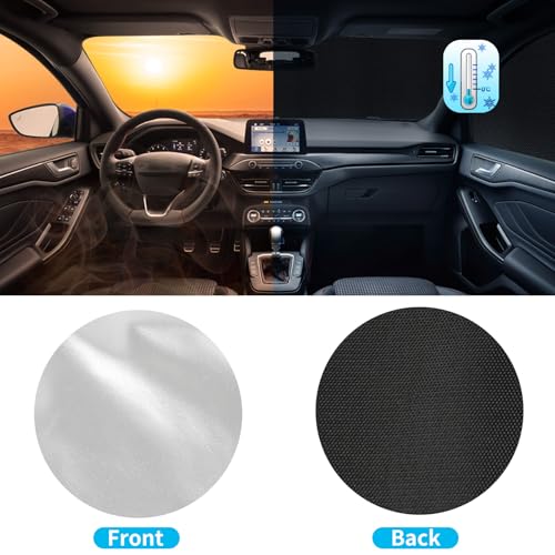 Opaltool Couverture de pare-brise avant pour Opel Vivaro, Trafic, Fiat Talento N-issan NV300 2014-2023, de luxe, argent, couverture thermique pliable