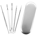 Blackhead Remover Strips 5 in 1 Kit Acne Pimple Comedone Whitehead Extractor Removal Tool for Nose Face Facial Impurities - 100% Surgical Stainless Steel Material