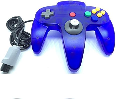 Pomilan 1 Pack Classic Retro Wired Controller For Nintendo 64 (Clear Blue)