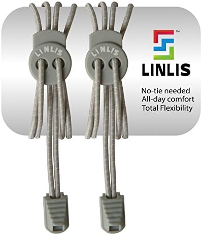 LINLIS Laces-No Tie Shoelaces that Lock (Gray-1)