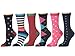 12 Pack Women Colorful Patterned Fashion Crew Socks by Frenchic (Blue Love)