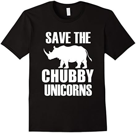Mens Save The Chubby Unicorns T-Shirt - Funny Unicorn Rhino Shirt XL Black