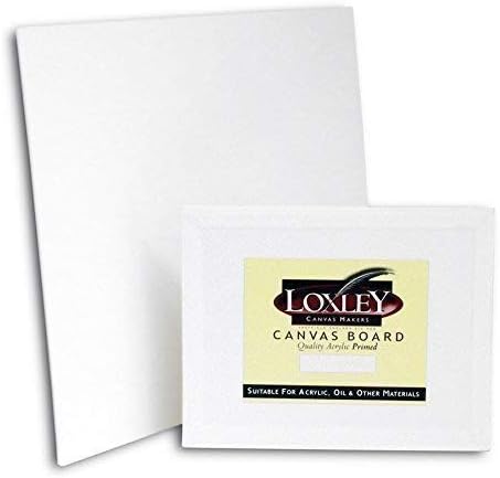 Loxley 1 x A2 Blank Canvas Artist Painting Board - White, 42 cm x 59.4 cm - Oil, Acrylic - Cotton, Engineered Wood