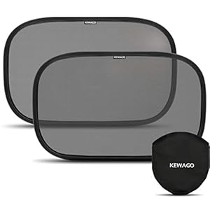 Kewago Set van 2 zonnekleppen voor in de auto, voor baby‘s, zelfklevend, UV-bescherming 55+, zijruit, zonwering voor…