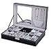 BASTUO Watch Box, 8 Jewelry Box Watch Display Case Organizer Jewelry Trey Storage Box Black PU Leather with Mirror and Lock