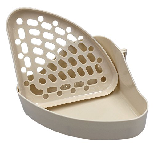 M-Aimee Triangle Potty Trainer Corner Litter Bedding Box Pet Pan for Small Animal/rabbit/guinea Pig/galesaur/hamster/ferret (White) - Thumbnail 2