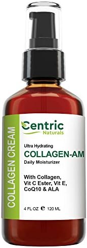 Collagen AM Daily Moisturizer Collagen Face Cream With Vit C, E And CoQ10. Best Collagen Cream For Face, Stretch Marks, Eyes, Body, Scars. Collagen Beauty Cream With Hydrolyzed Collagen