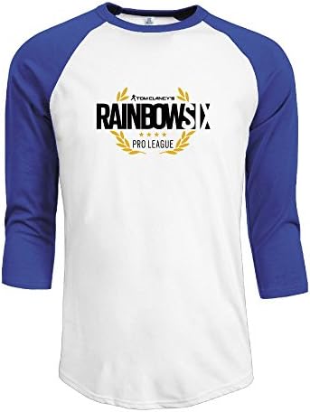 Men's 3/4 Rainbow Six 6 Sleeve Raglan T-Shirt RoyalBlue Medium