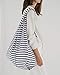 BAGGU Large Reusable Shopping Bag, Foldable Ripstop Nylon Tote for Laundry or Shopping, Sailor Stripe (2018)