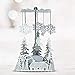 Winter Cabin Silver Candle Spinner - Silver Plated Laser Cut Winter Scene Cabin Trees Design with Snowflake Charms - Tea Light Candle Holder - Christmas Décor 5