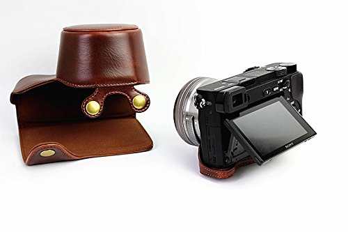 Kameratasche mit Stativ-Design, für Sony ILCE6000 a6000 mit 16-50 mm Objektiv, Dunkelbraun – Bild 6
