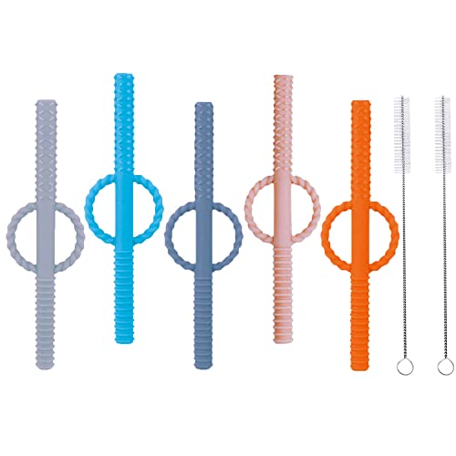 Baby Teething Tubes,Teething Straws for Babies 0-18 Months,Soft